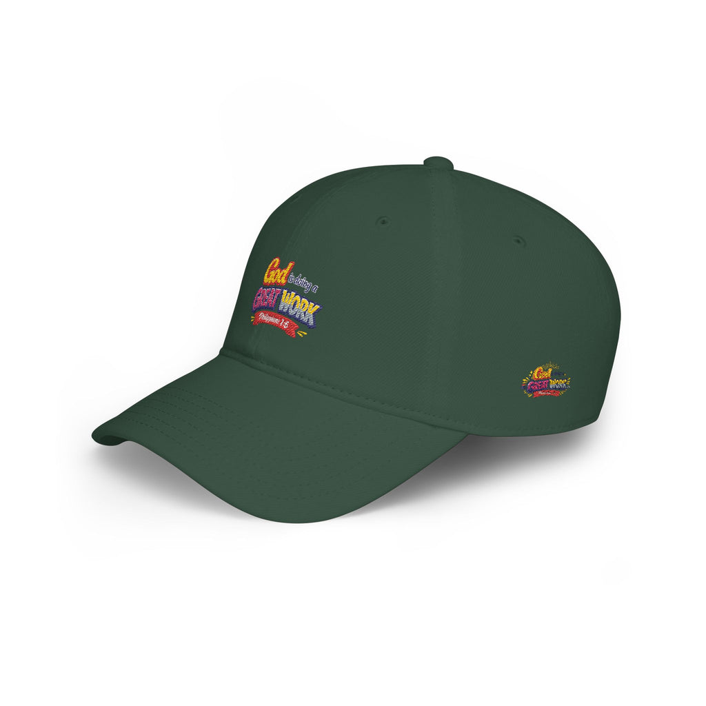 God Is Doing A Great Work Baseball Cap — Inspirational Low Profile Hat