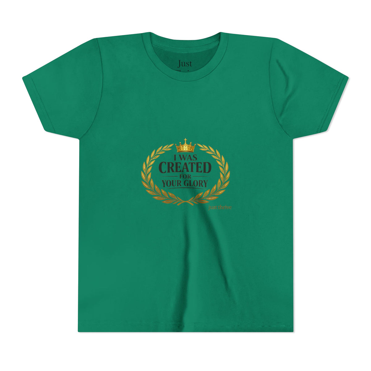 Youth Tee — "I Was Created For Your Glory" Inspirational Christian Kids Shirt