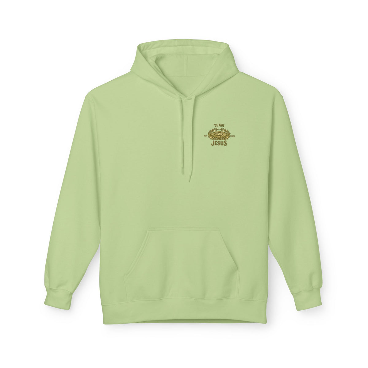 Christian Hoodie - "Team Jesus: Now Until Forever" Gold Laurel Pullover