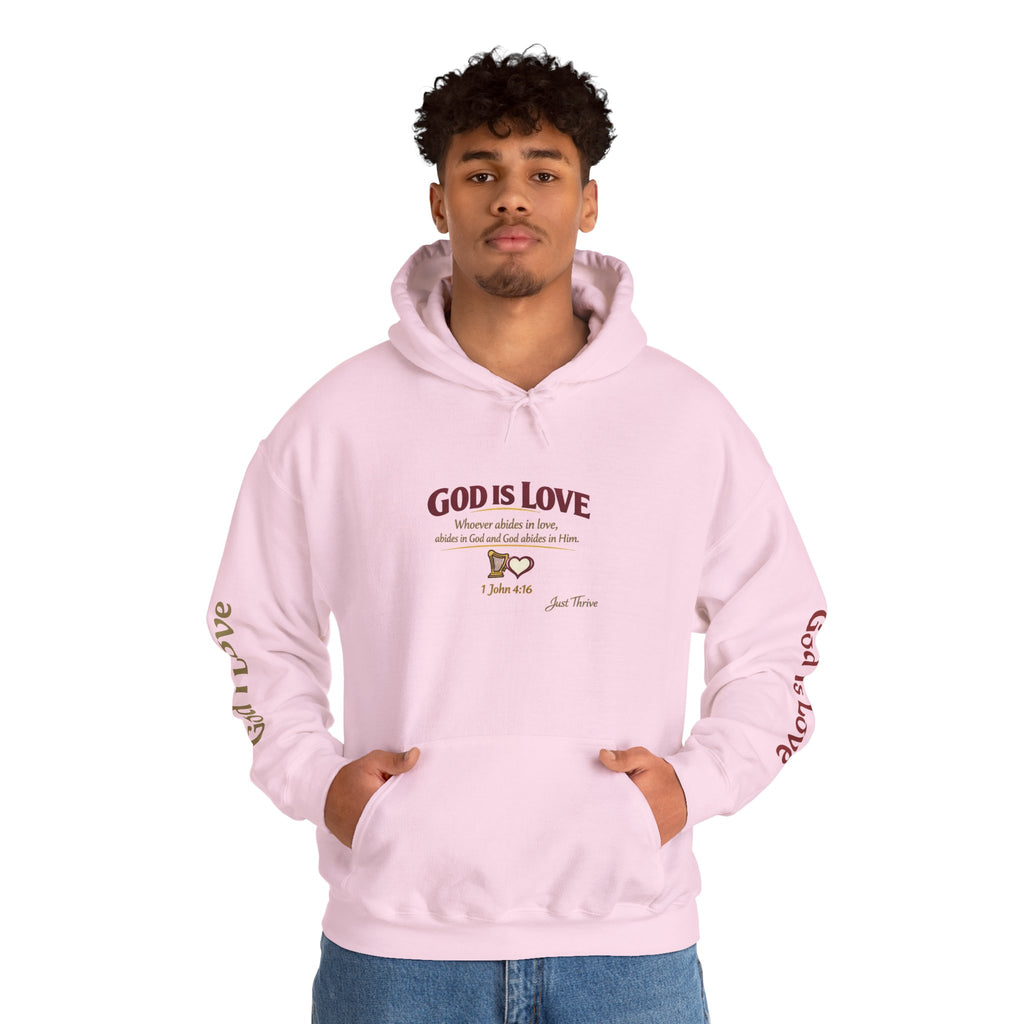 God Is Love Hoodie — Inspirational Christian Sweatshirt with Script Text