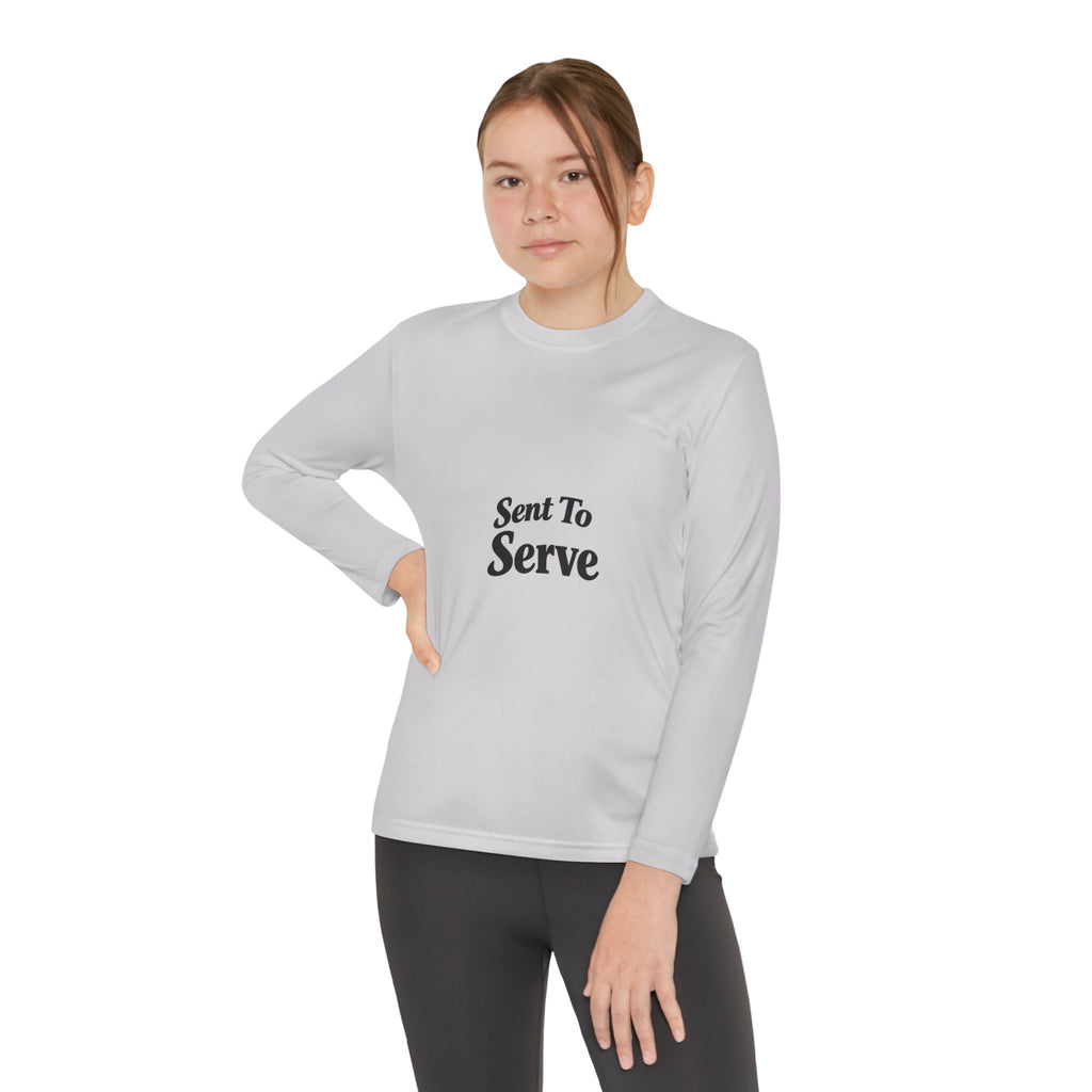 Youth Long Sleeve Tee — "Sent to Serve" Inspirational Christian Shirt