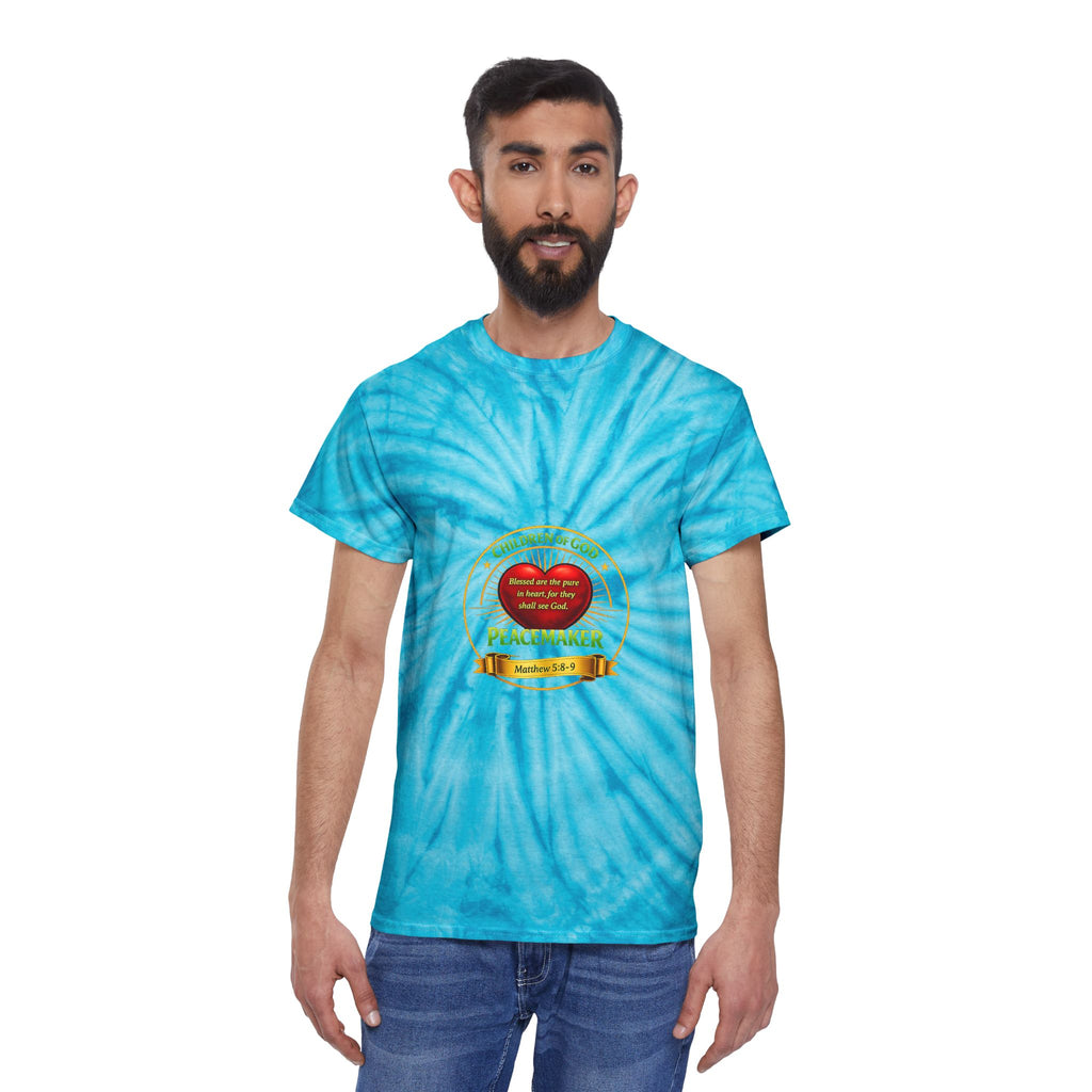 Tie-Dye T-Shirt — Yellow Cyclone Peacemaker Design (Children of God)