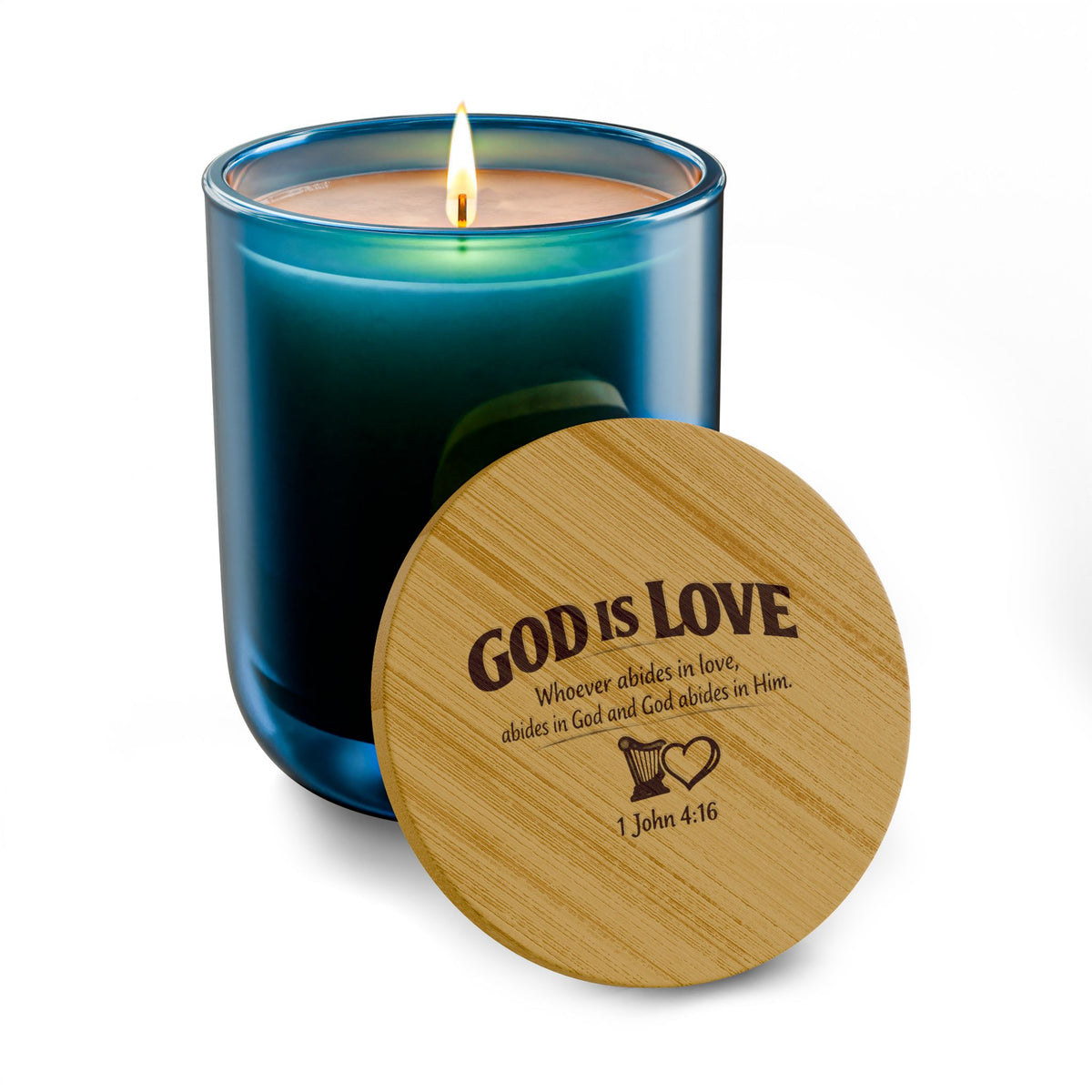 God Is Love Engraved 14oz Scented Soy Candle