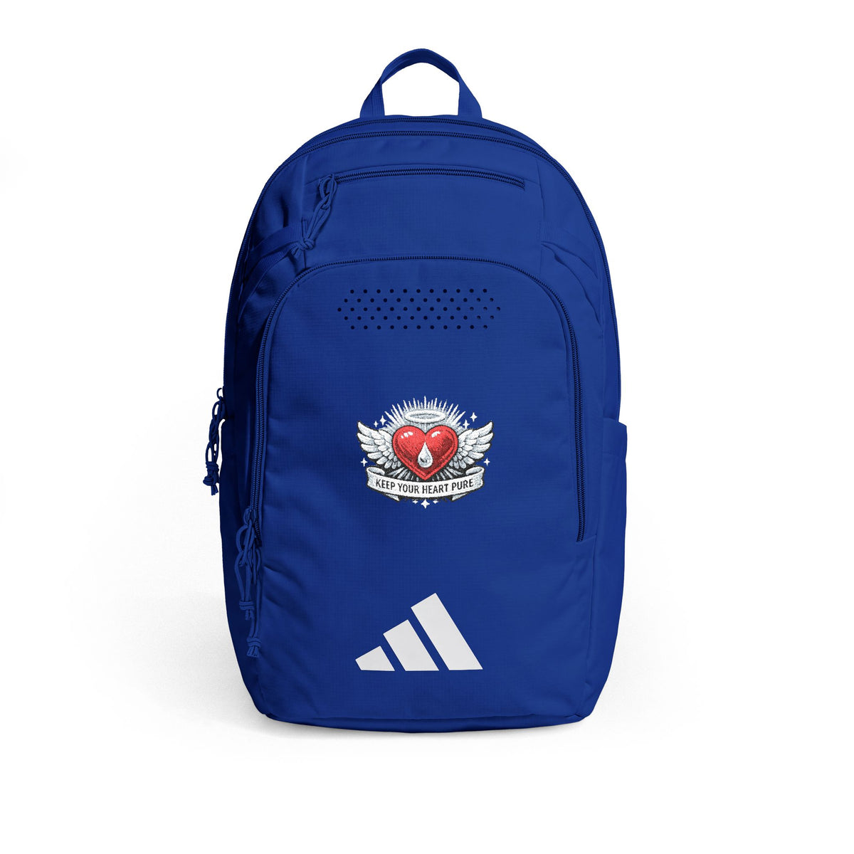 Embroidered Heart Crest adidas Defender 5 Backpack — School & Everyday Daypack