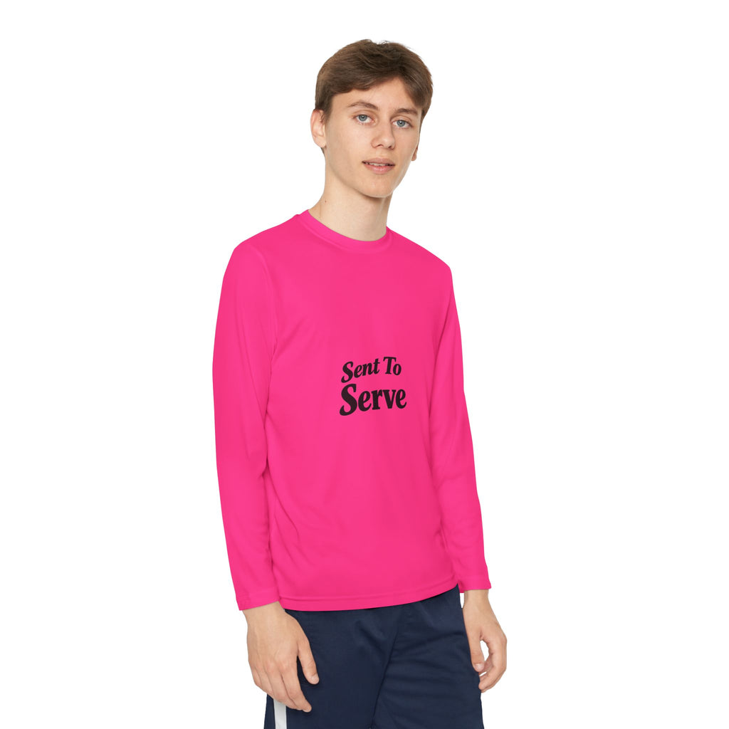 Youth Long Sleeve Tee — "Sent to Serve" Inspirational Christian Shirt