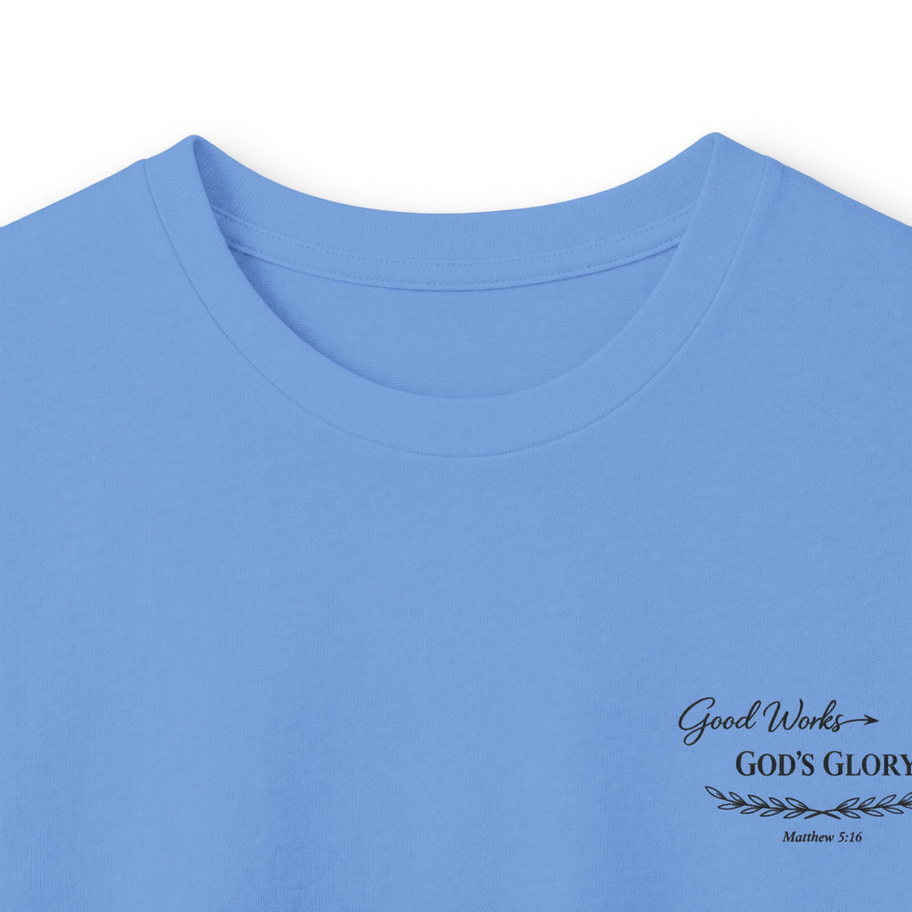 Long Sleeve Tee — "Good Works for God’s Glory" Christian Faith Shirt (Matthew 5:16)