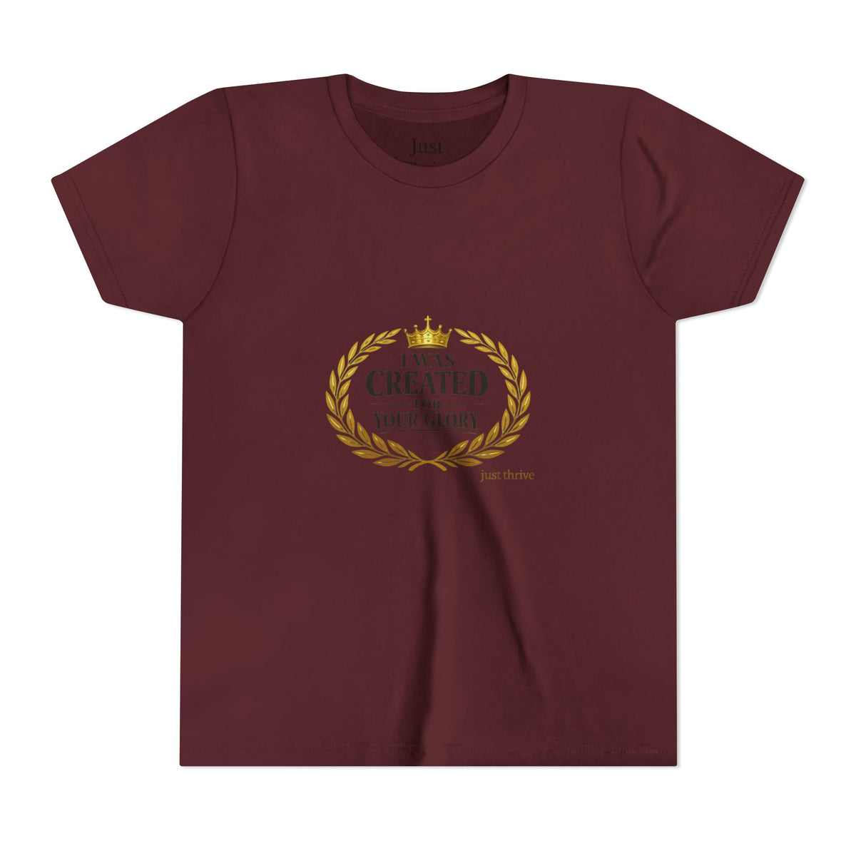 Kids 'I Was Created For Your Glory' Short Sleeve Tee — Christian Youth Faith Shirt