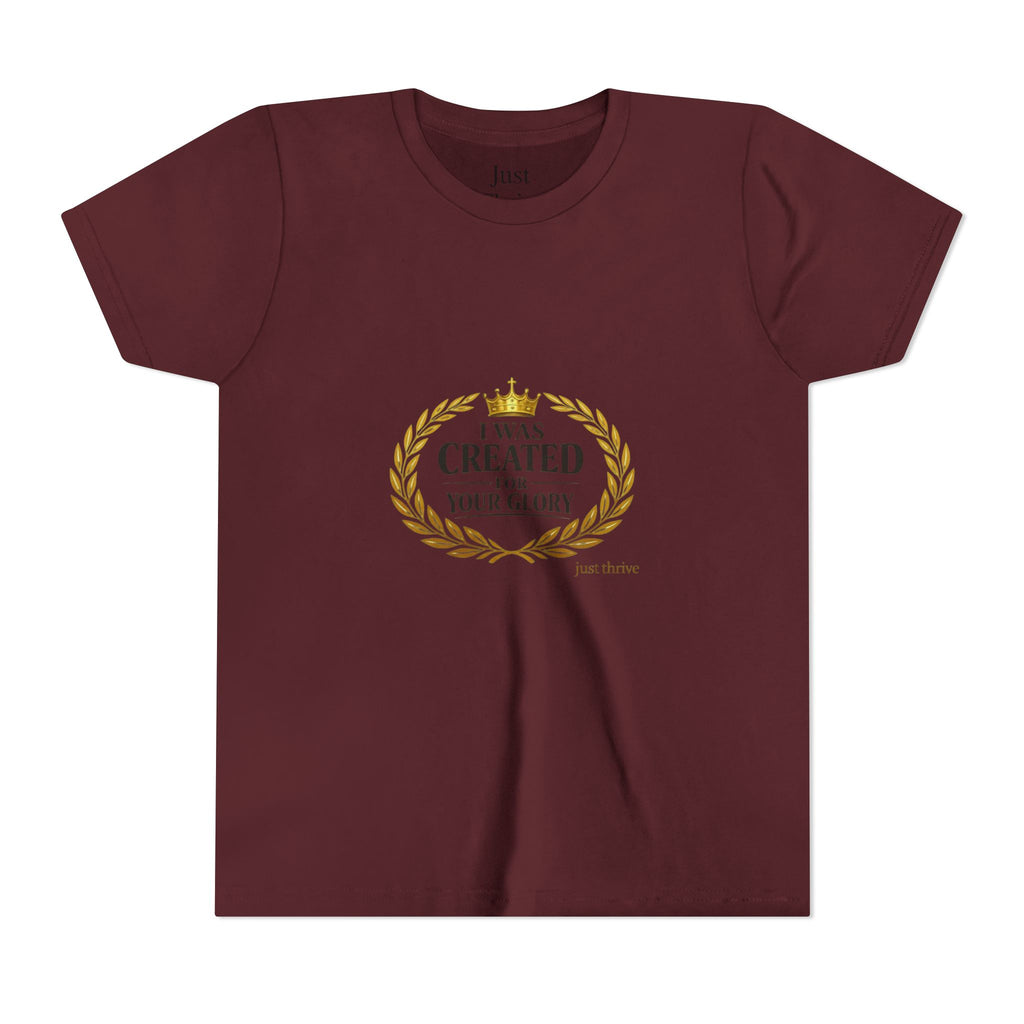 Kids 'I Was Created For Your Glory' Short Sleeve Tee — Christian Youth Faith Shirt