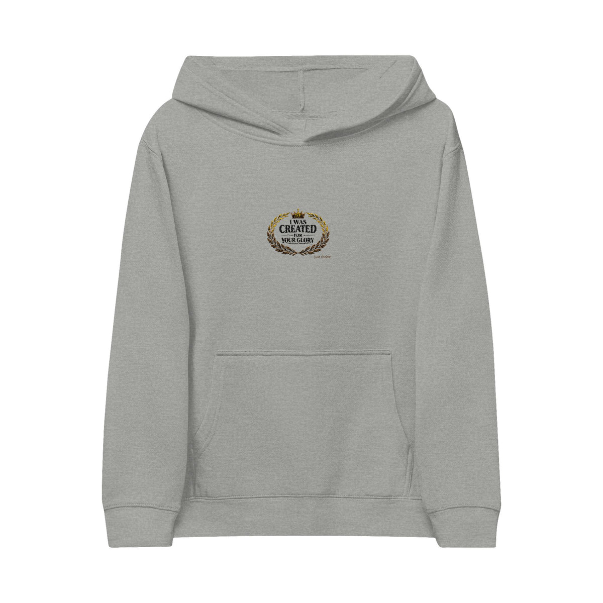 Kids Embroidered 'Created for Your Glory' Crown Hoodie
