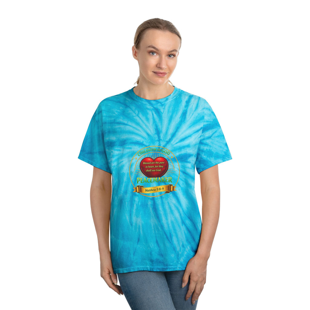 Tie-Dye T-Shirt — Yellow Cyclone Peacemaker Design (Children of God)