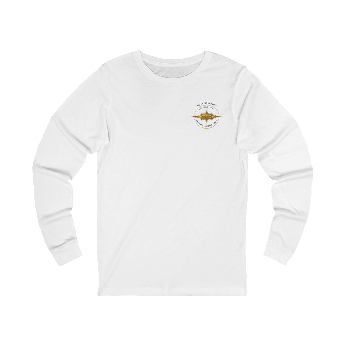 Long Sleeve Tee — “I Hear the Sound of The Lord” Worship Soundwave Design