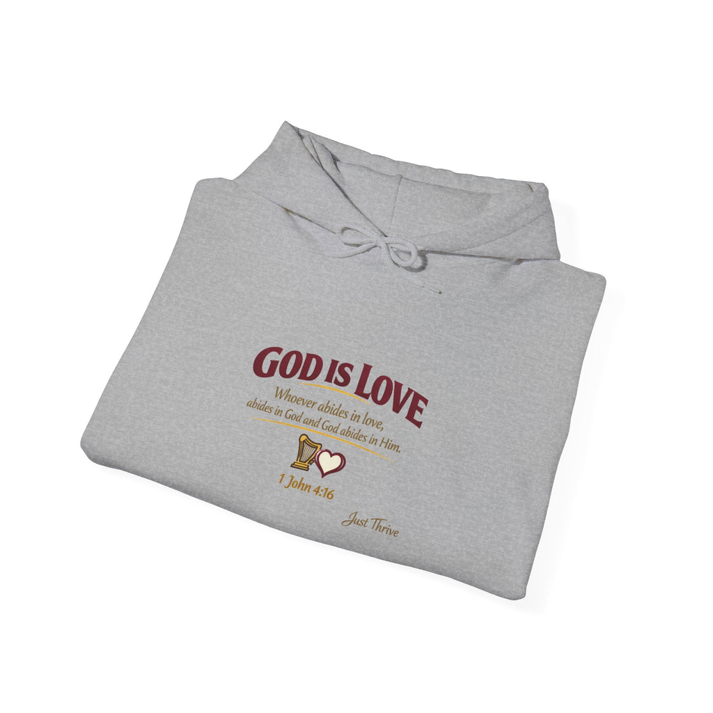 God Is Love Hoodie — Inspirational Christian Sweatshirt with Script Text