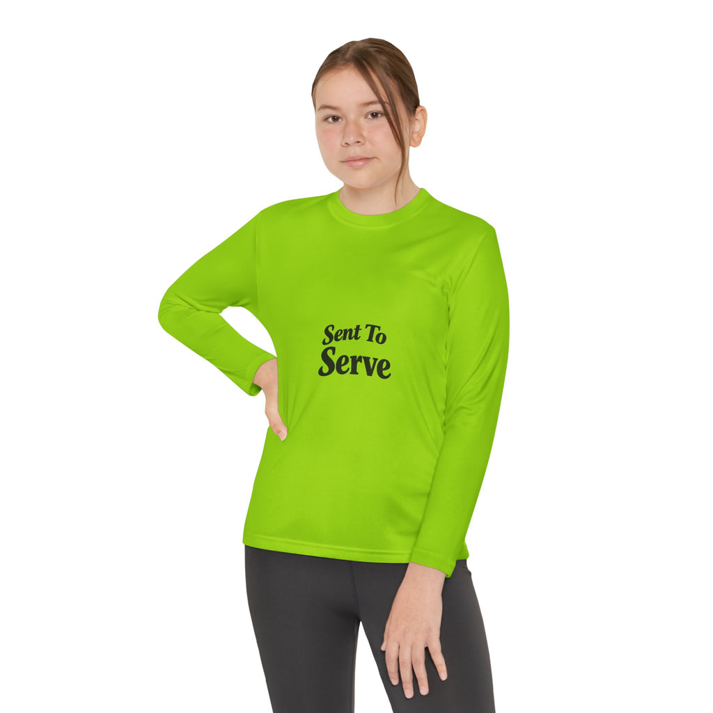 Youth Long Sleeve Tee — "Sent to Serve" Inspirational Christian Shirt