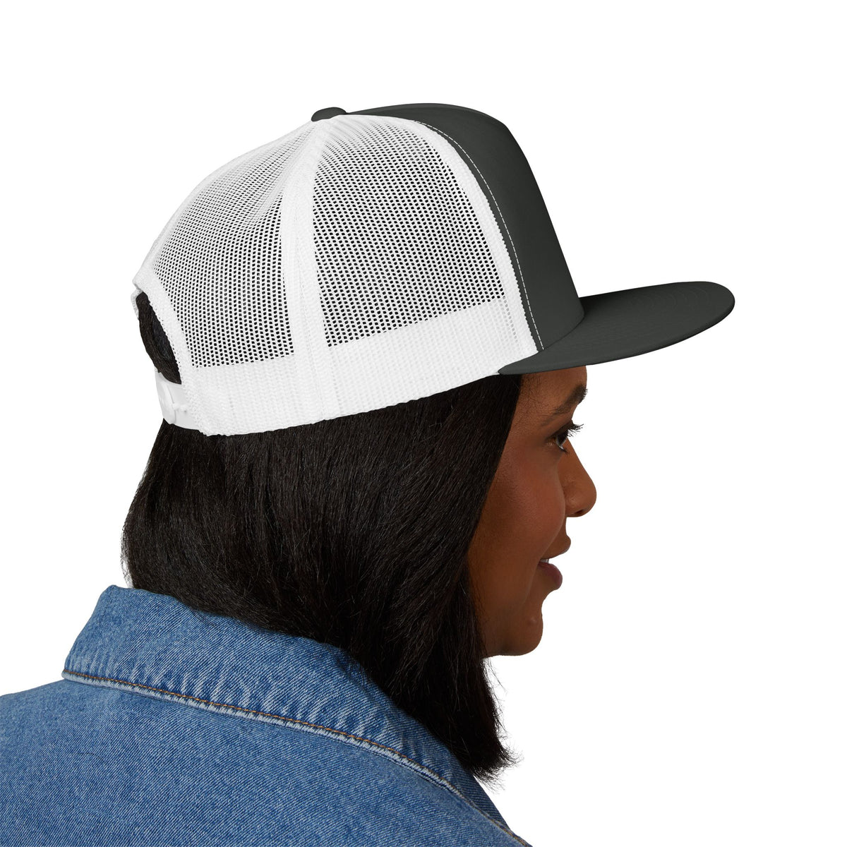 No Weapon Formed Trucker Cap — Christian Faith Statement Mesh Hat