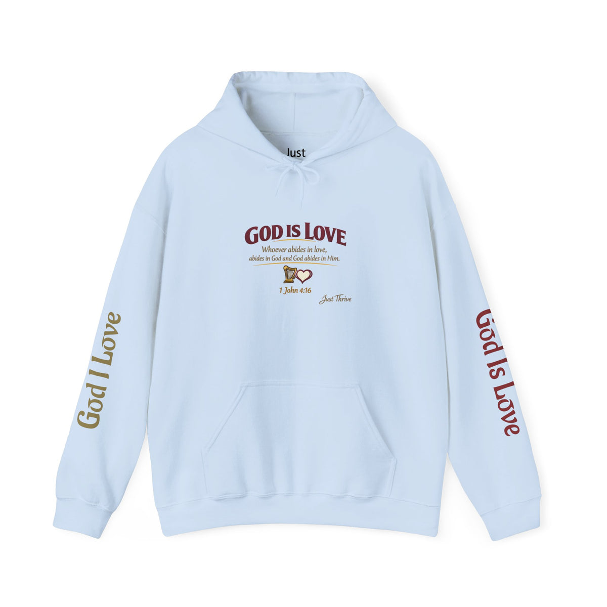 God Is Love Hoodie — Inspirational Christian Sweatshirt with Script Text