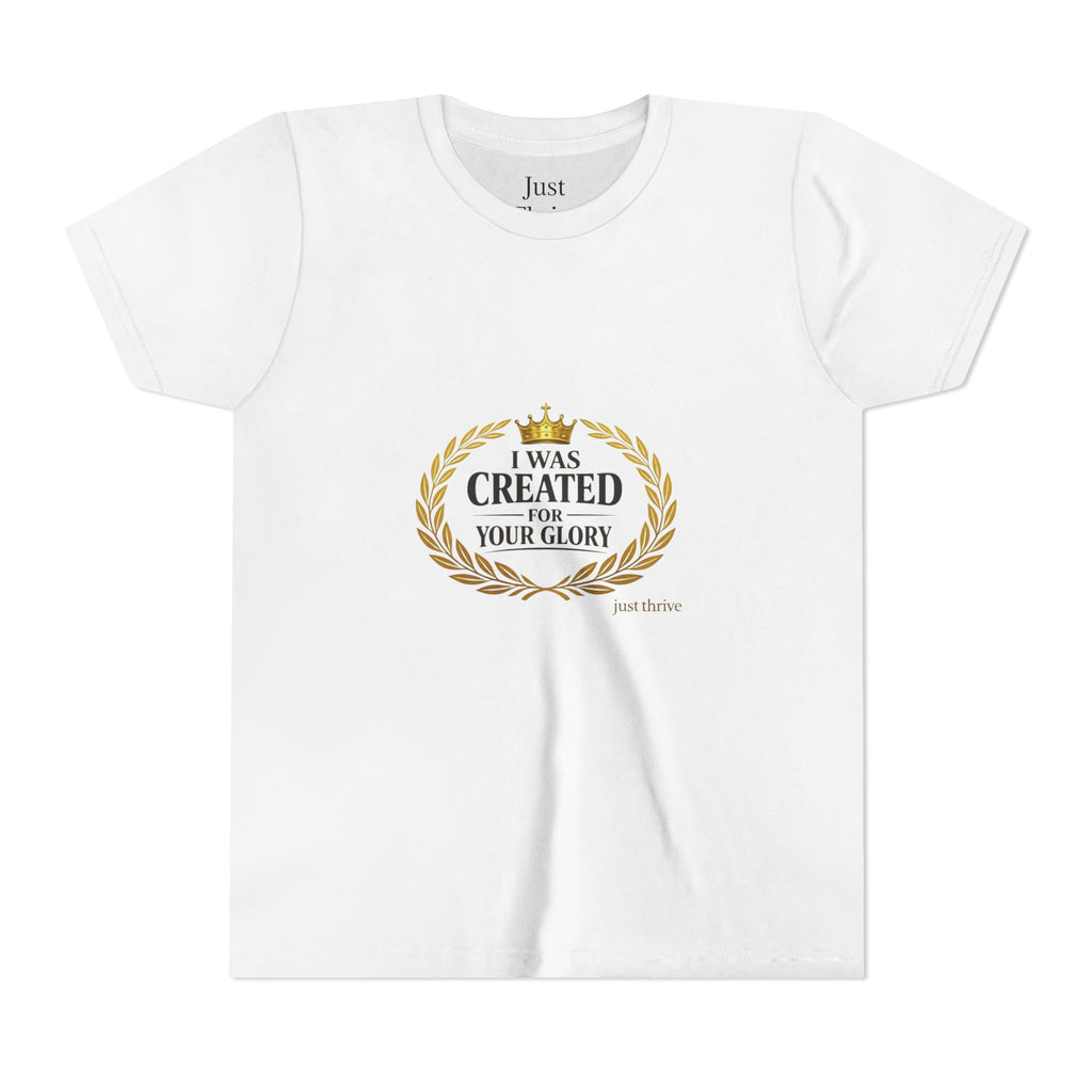 Kids 'I Was Created For Your Glory' Short Sleeve Tee — Christian Youth Faith Shirt