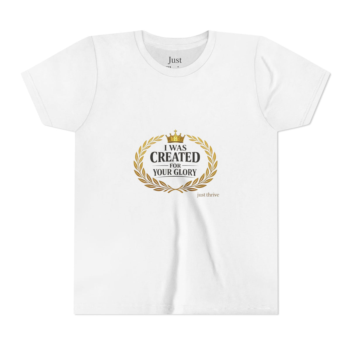 Kids 'I Was Created For Your Glory' Short Sleeve Tee — Christian Youth Faith Shirt