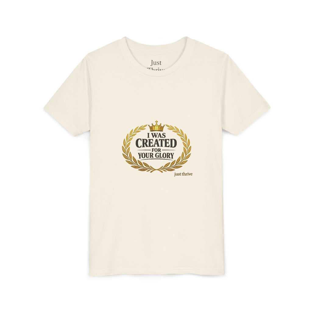 Kids 'I Was Created For Your Glory' Short Sleeve Tee — Christian Youth Faith Shirt