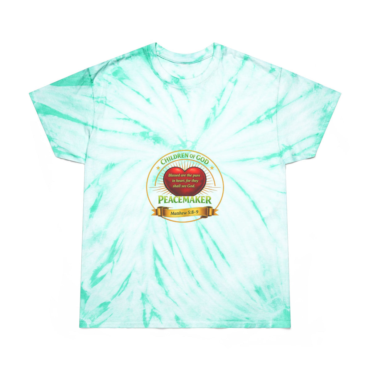 Tie-Dye T-Shirt — Yellow Cyclone Peacemaker Design (Children of God)