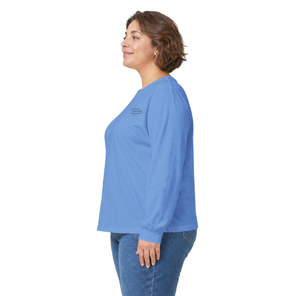 Long Sleeve Tee — "Good Works for God’s Glory" Christian Faith Shirt (Matthew 5:16)