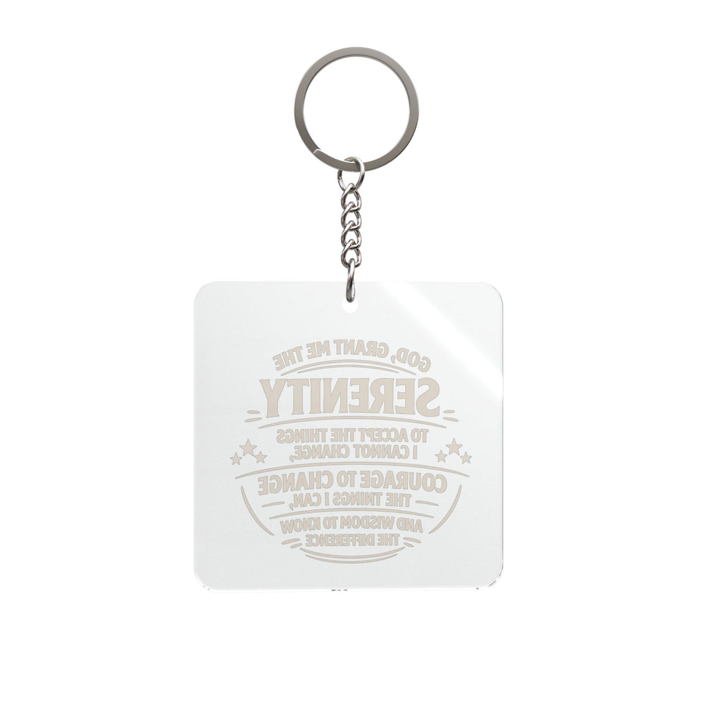 Serenity Prayer Square Keychain — Inspirational Recovery Gift