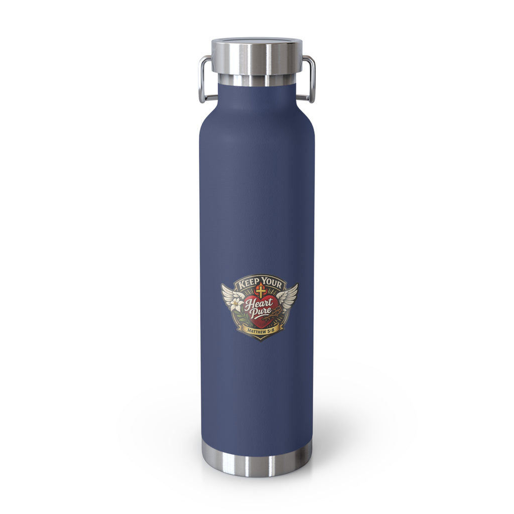 Vintage Crest 22oz Copper Vacuum Insulated Bottle – Keep Your Heart Pure