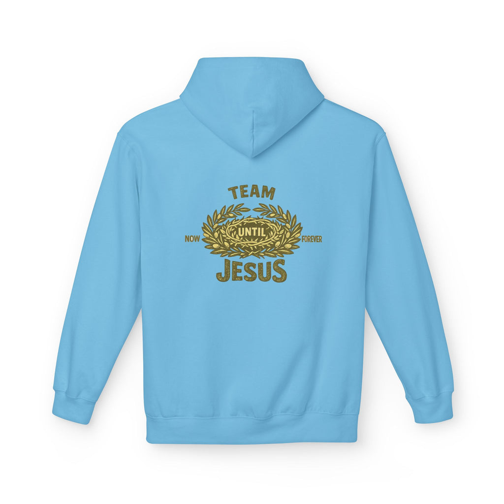 Christian Hoodie - "Team Jesus: Now Until Forever" Gold Laurel Pullover