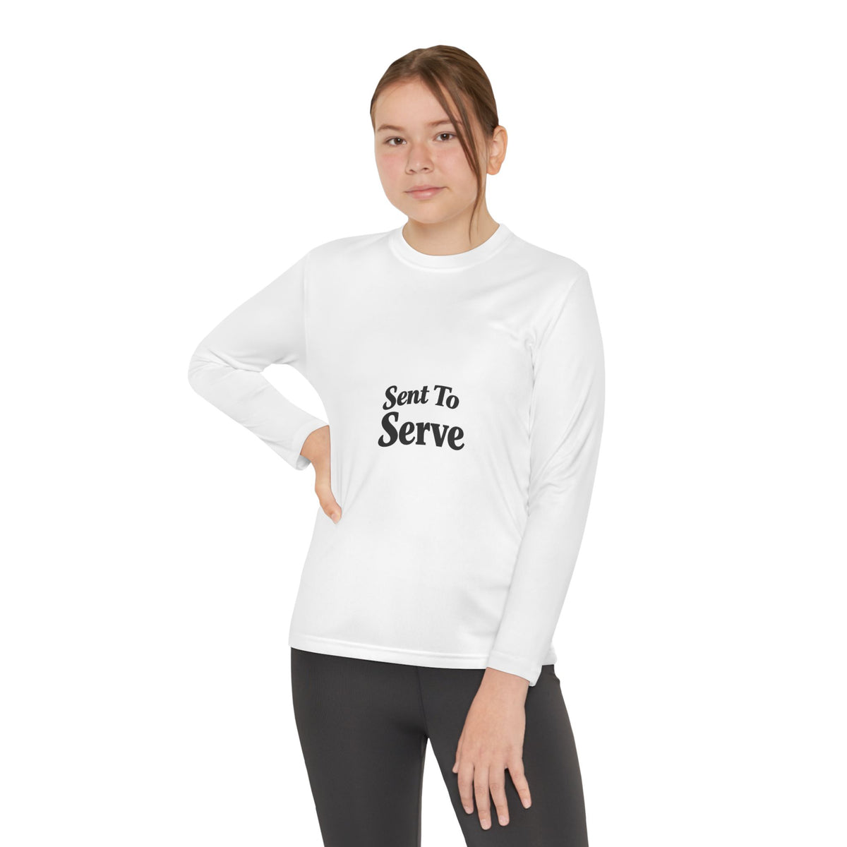 Youth Long Sleeve Tee — "Sent to Serve" Inspirational Christian Shirt