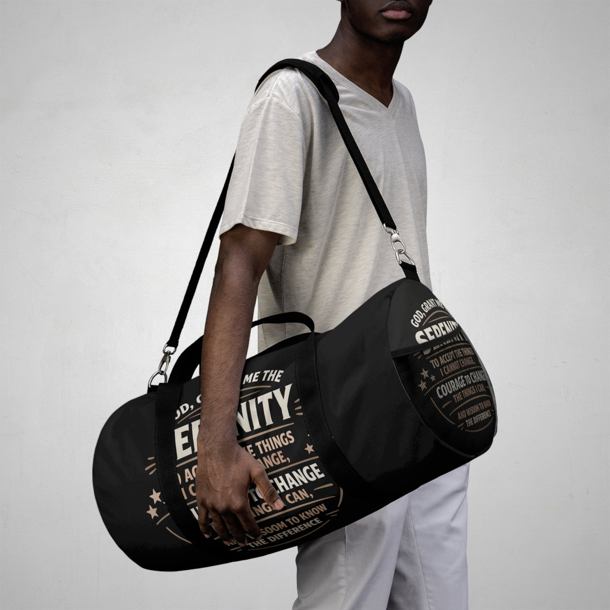 Serenity Prayer Duffel Bag — Inspirational Gym & Travel Bag