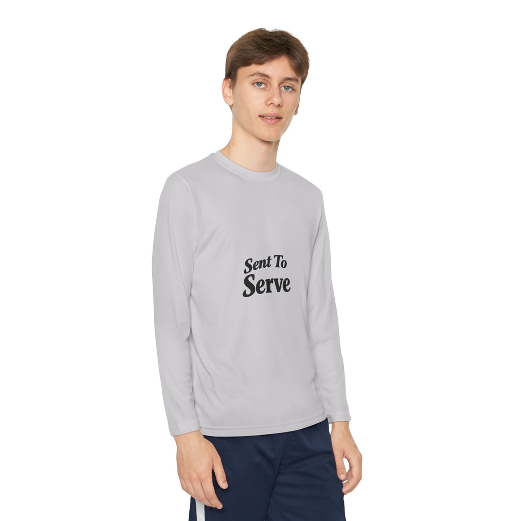 Youth Long Sleeve Tee — "Sent to Serve" Inspirational Christian Shirt