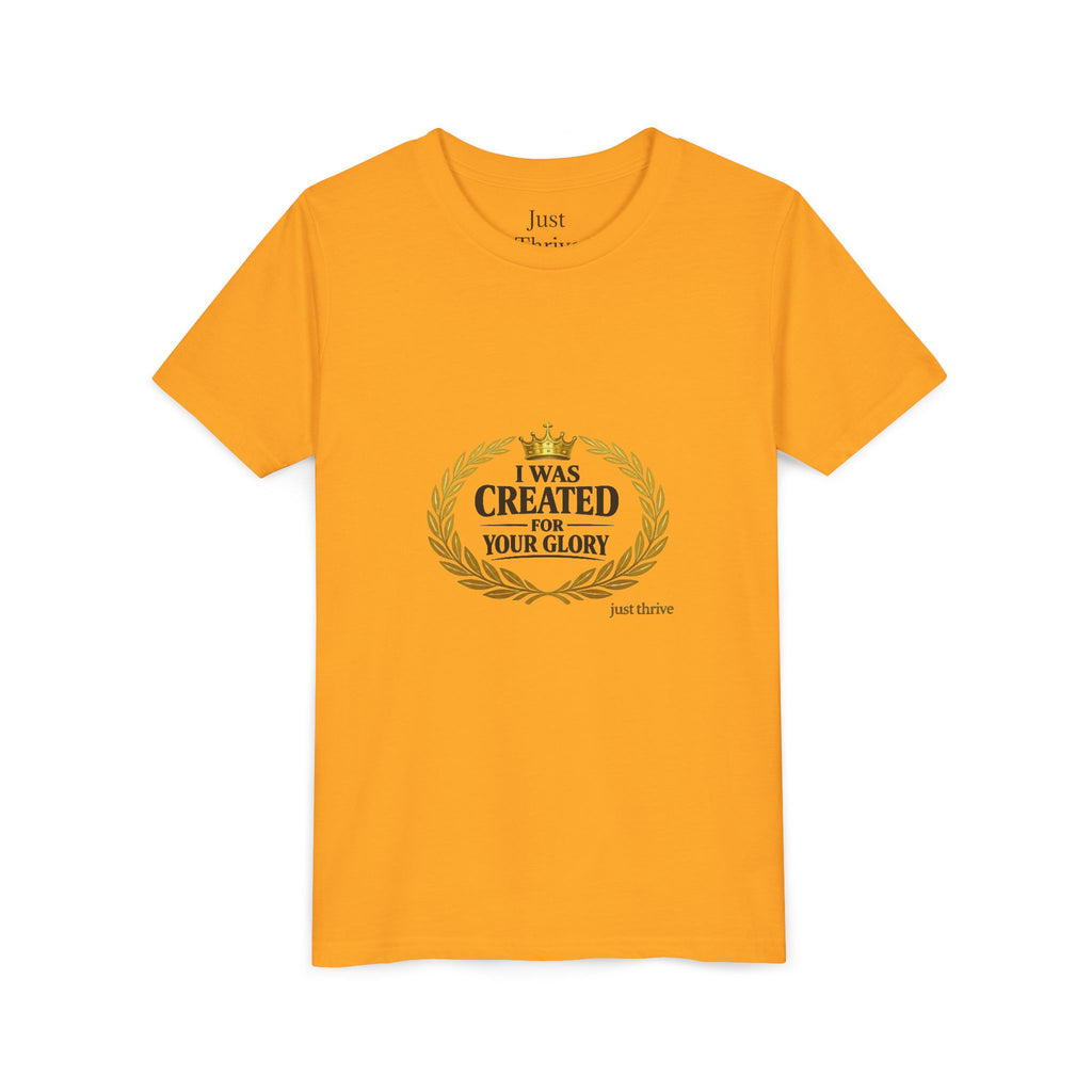 Kids 'I Was Created For Your Glory' Short Sleeve Tee — Christian Youth Faith Shirt