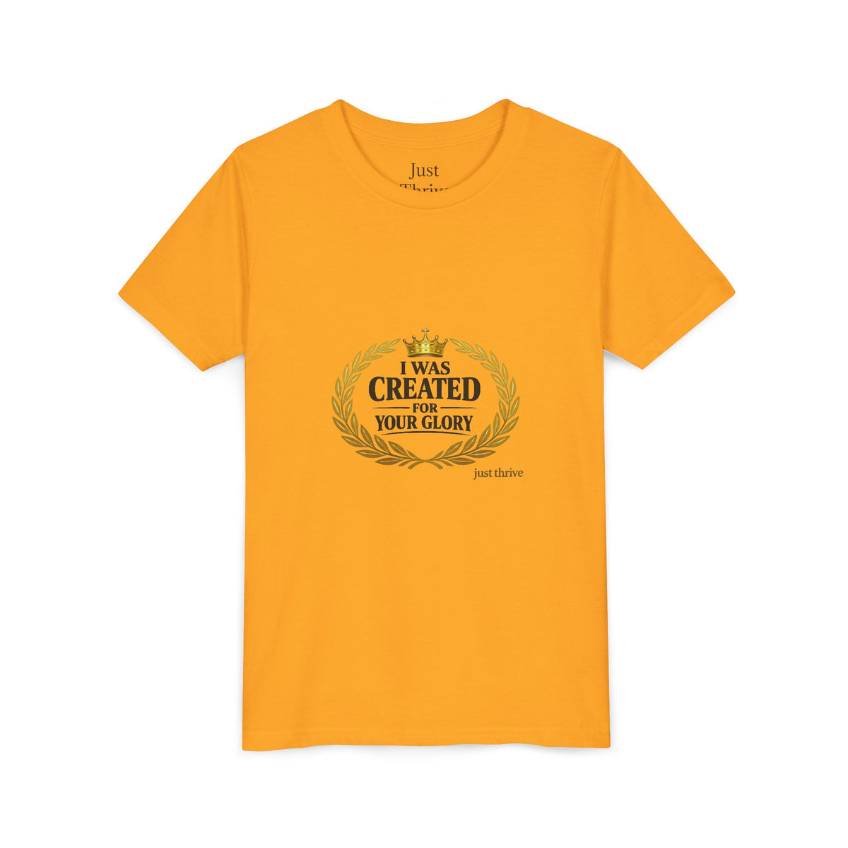 Kids 'I Was Created For Your Glory' Short Sleeve Tee — Christian Youth Faith Shirt