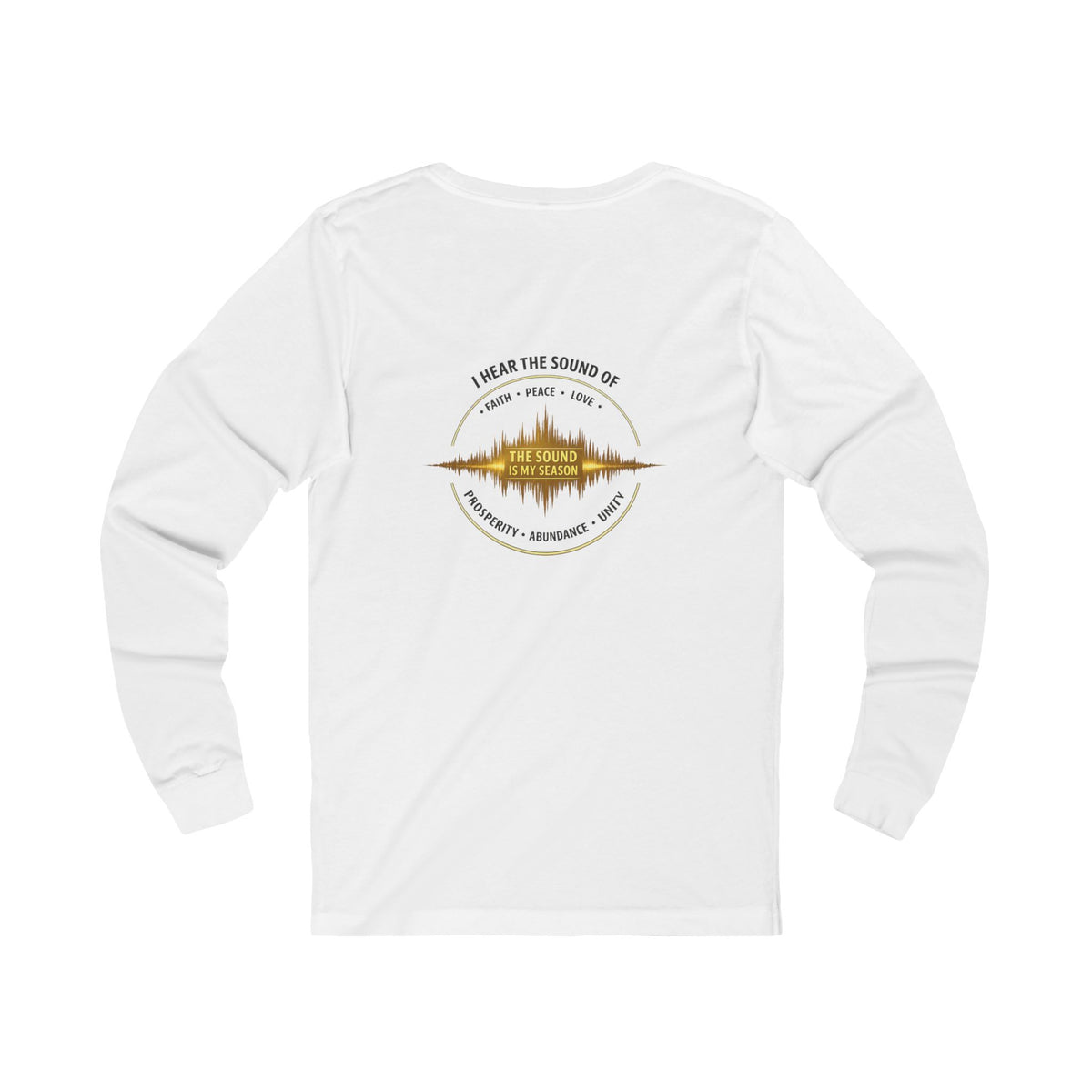 Long Sleeve Tee — “I Hear the Sound of The Lord” Worship Soundwave Design