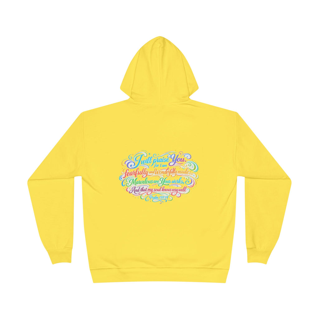 Fearfully and Wonderfully Made Pastel Eco Hoodie — Inspirational Unisex Pullover