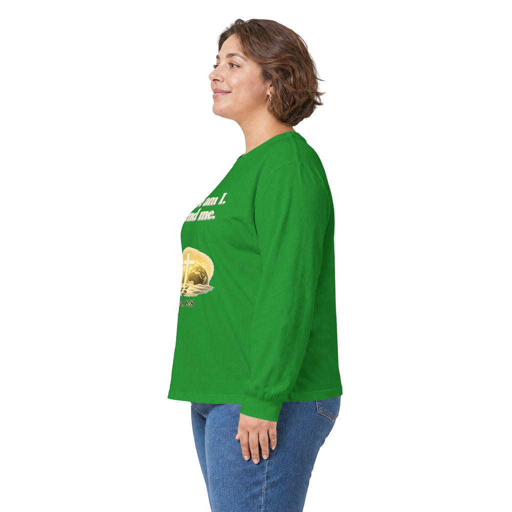 Here Am I, Send Me Long Sleeve Tee — Isaiah 6:8 Christian Shirt