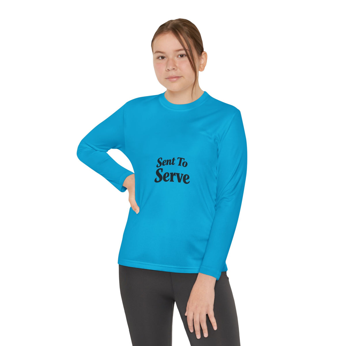 Youth Long Sleeve Tee — "Sent to Serve" Inspirational Christian Shirt