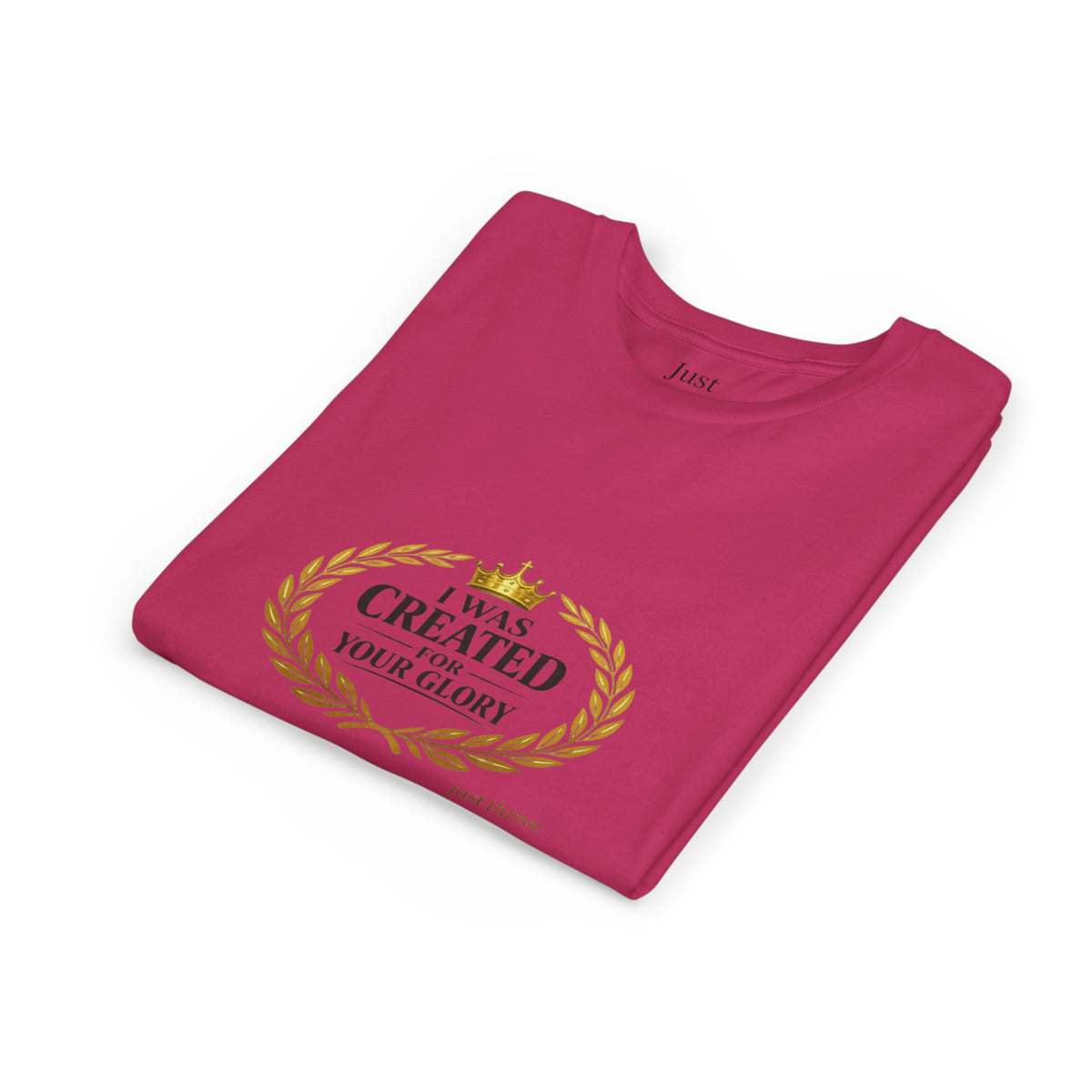Youth Tee — "I Was Created For Your Glory" Inspirational Christian Kids Shirt