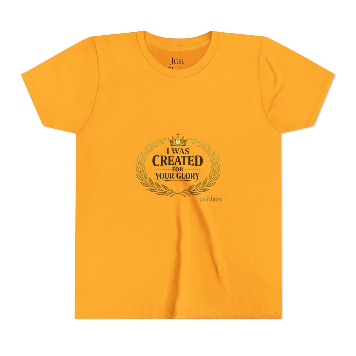 Youth Tee — "I Was Created For Your Glory" Inspirational Christian Kids Shirt