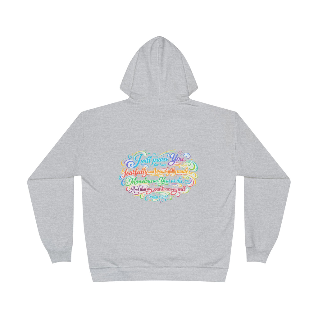 Fearfully and Wonderfully Made Pastel Eco Hoodie — Inspirational Unisex Pullover