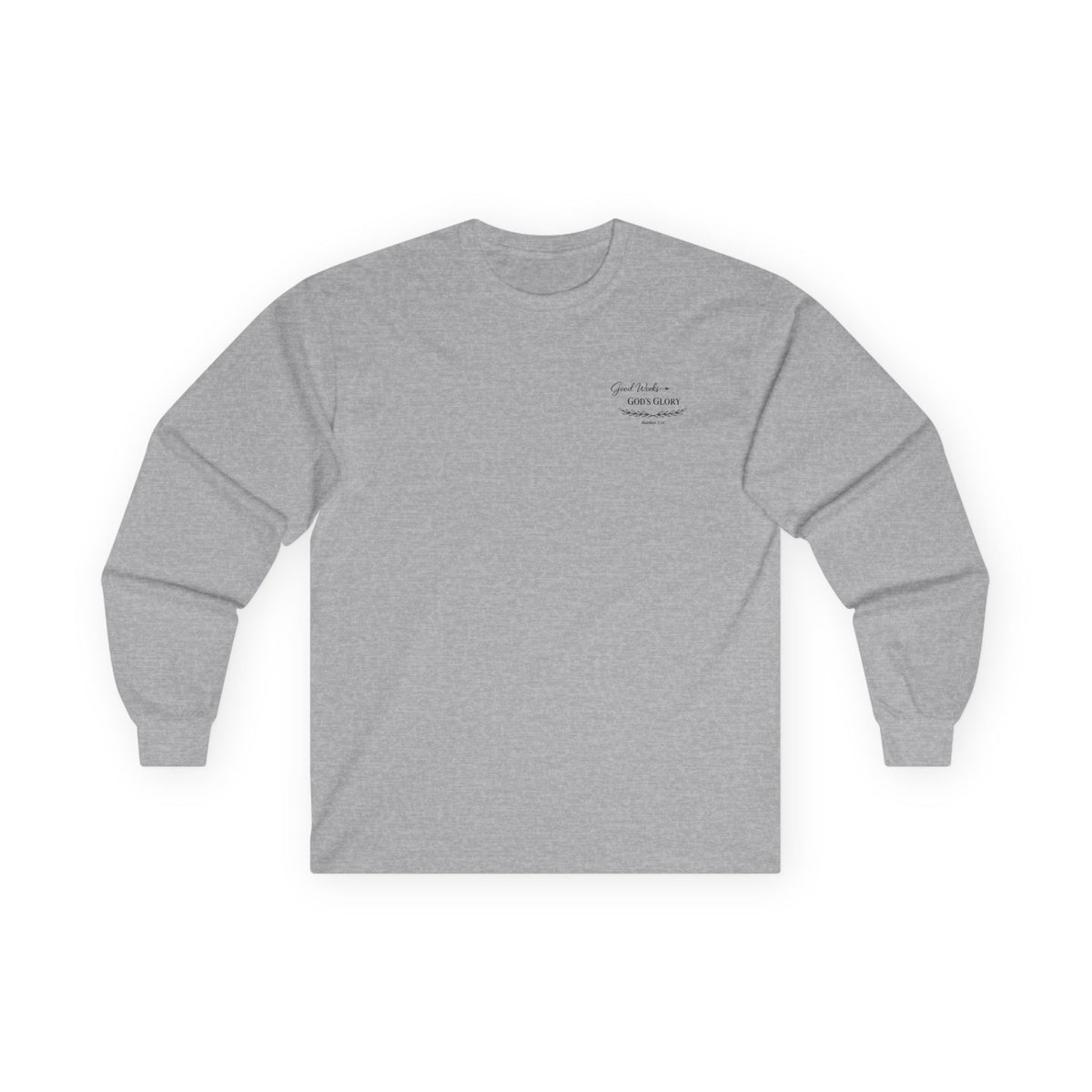 Long Sleeve Tee — "Good Works for God’s Glory" Christian Faith Shirt (Matthew 5:16)