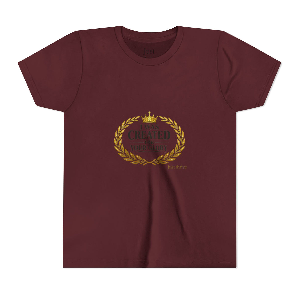 Youth Tee — "I Was Created For Your Glory" Inspirational Christian Kids Shirt