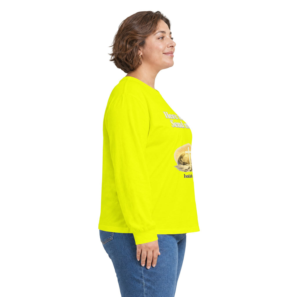 Here Am I, Send Me Long Sleeve Tee — Isaiah 6:8 Christian Shirt