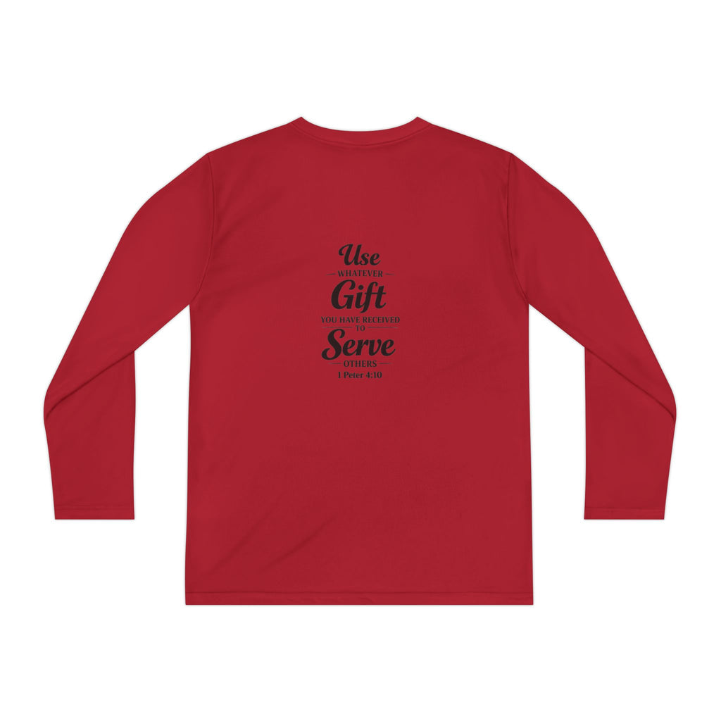 Youth Long Sleeve Tee — "Sent to Serve" Inspirational Christian Shirt