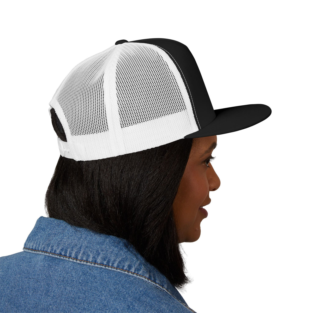 No Weapon Formed Trucker Cap — Christian Faith Statement Mesh Hat