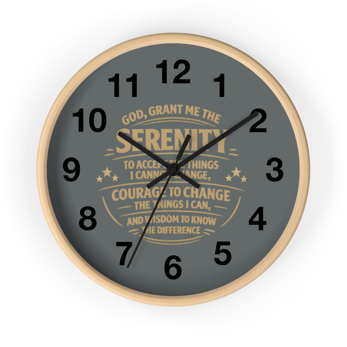 Serenity Prayer Wall Clock — Inspirational Home Décor Clock
