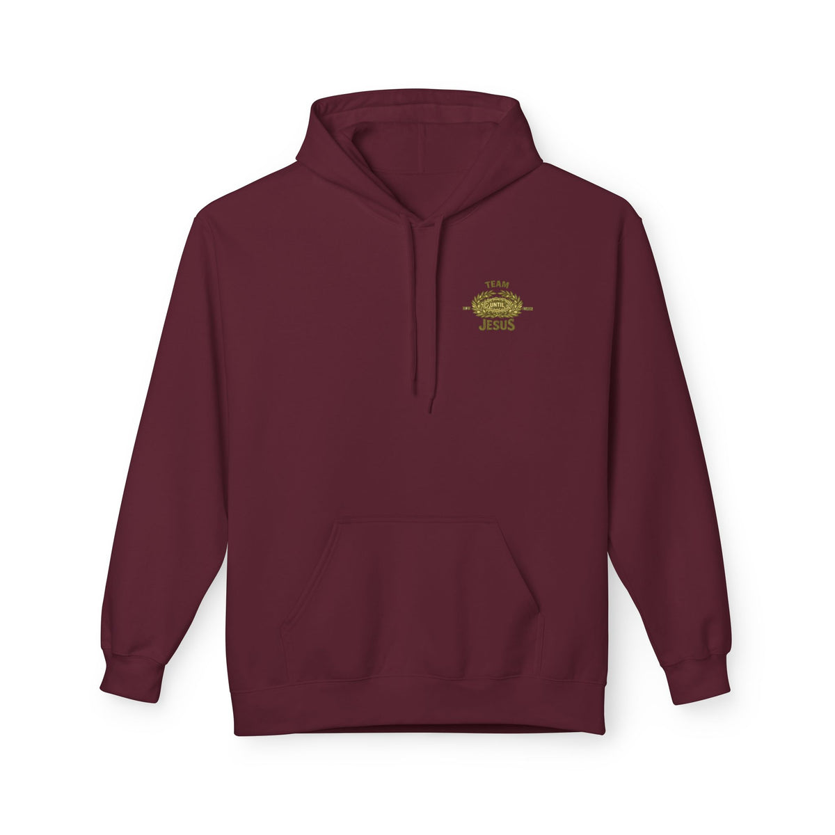 Christian Hoodie - "Team Jesus: Now Until Forever" Gold Laurel Pullover