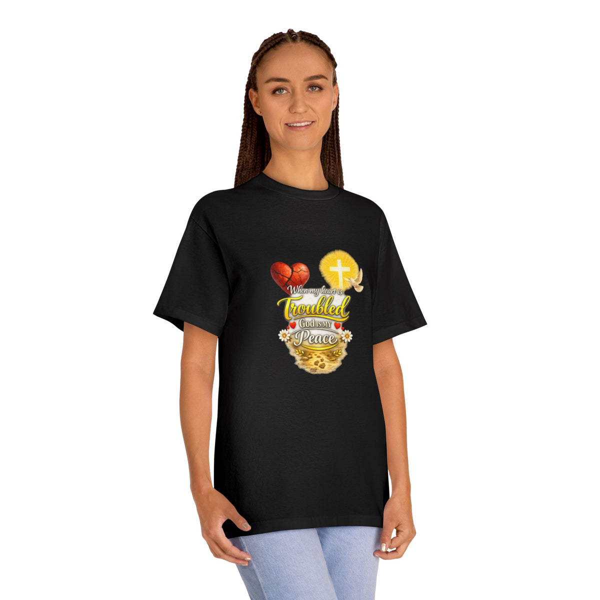 Faith & Family T-Shirt — Troubled Yet Triumphant Christian Tee
