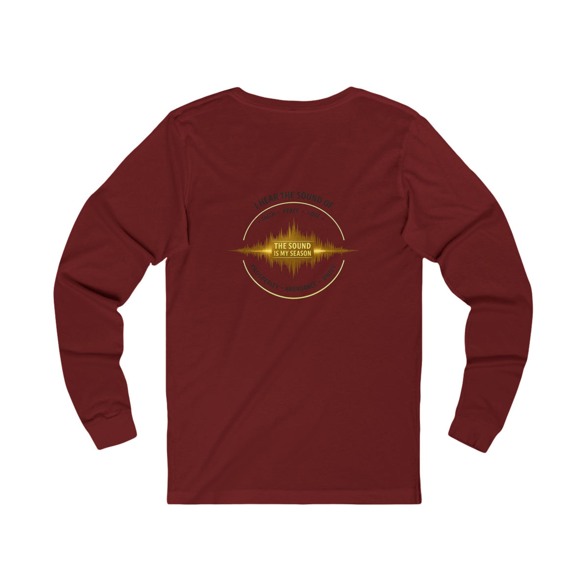 Long Sleeve Tee — “I Hear the Sound of The Lord” Worship Soundwave Design