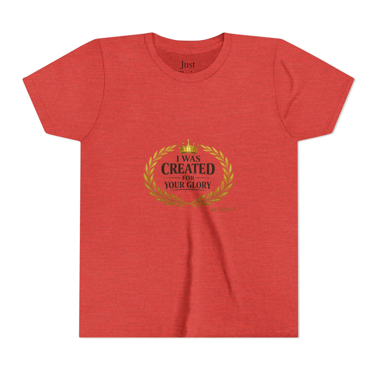 Kids 'I Was Created For Your Glory' Short Sleeve Tee — Christian Youth Faith Shirt
