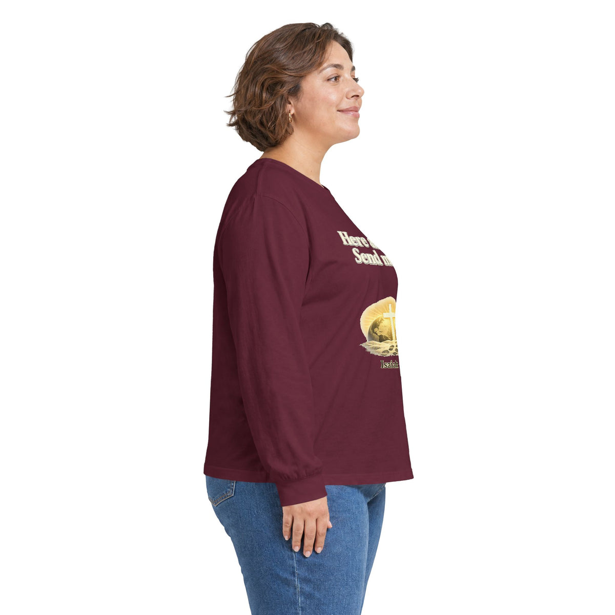 Here Am I, Send Me Long Sleeve Tee — Isaiah 6:8 Christian Shirt